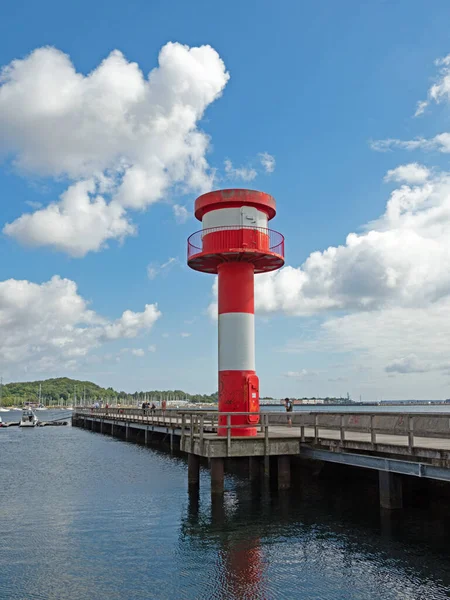 Eckernforde Schleswig Holstein Germany August 2021 Red White Lighthouse Eckernforde — 图库照片