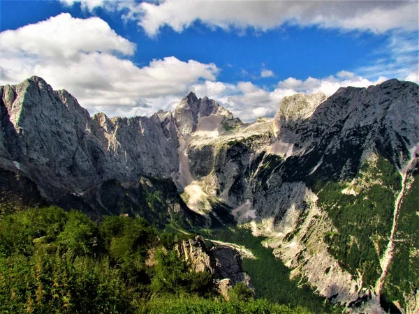 Vista Montanha Jalovec Nos Alpes Julianos Parque Nacional Triglav Região — Fotografia de Stock