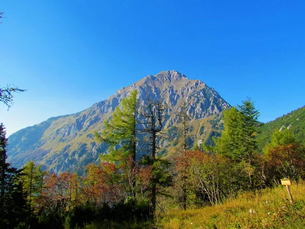 Όμορφη Γραφική Θέα Του Βουνού Storzic Στην Kamnik Savinja Άλπεις — Φωτογραφία Αρχείου