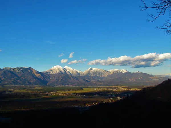 Vista Panorâmica Das Montanhas Skuta Grintovec Kamnik Savinja Alpes Estância — Fotografia de Stock