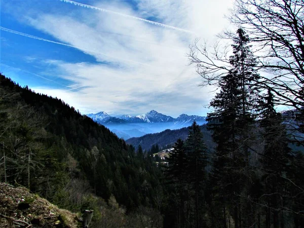 Scenic Winter Uitzicht Bergen Grintovec Skuta Kamnik Savinja Alps Gorenjska — Stockfoto