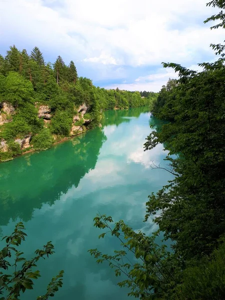 Scenic Sava River Flowing Trough Sava Canyon Gorenjska Region Slovenia — Stock Photo, Image