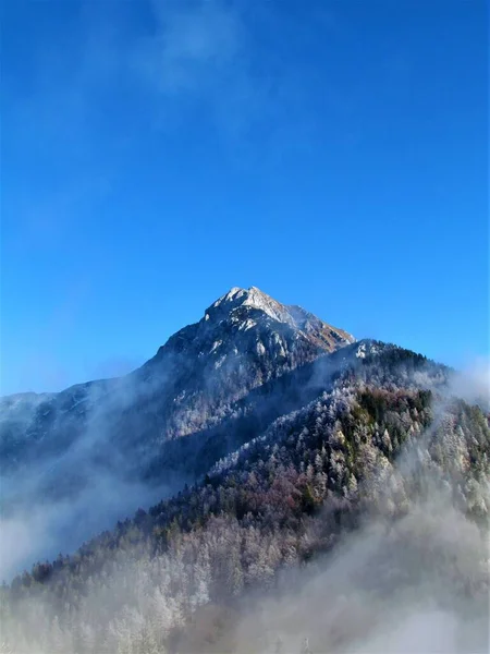 Scenic View Storzic Mountain Kamnik Savinja Alps Gorenjska Slovenia Mist — Stock Photo, Image