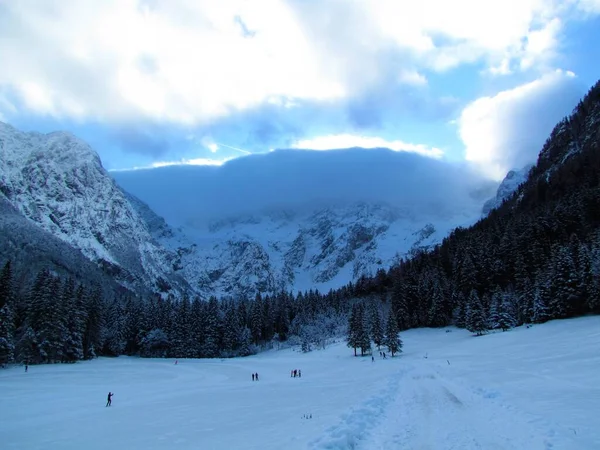 Vista Invernale Delle Montagne Sopra Jezersko Kamnik Savinja Alpi Gorenjska — Foto Stock