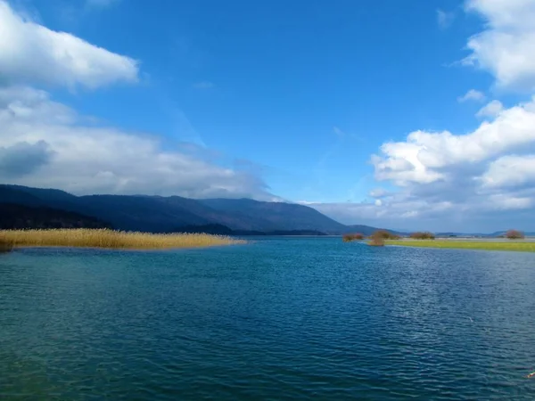 Vista Panorâmica Belo Lago Cerknica Cerknisko Jezero Região Notranjska Eslovênia — Fotografia de Stock
