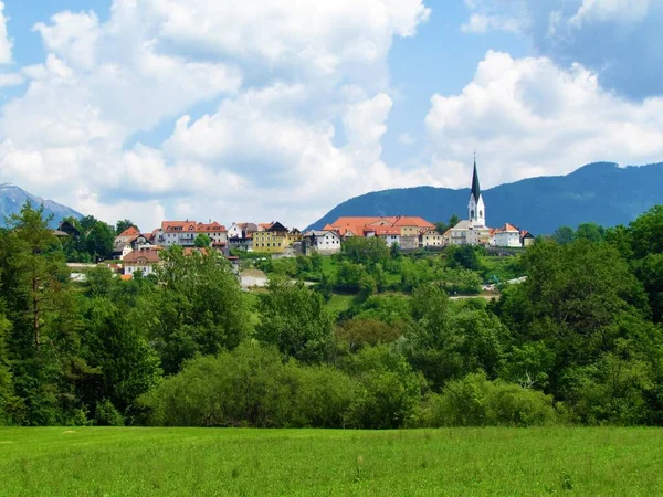 Stadt Radovljica Gorenjska Slowenien — Stockfoto