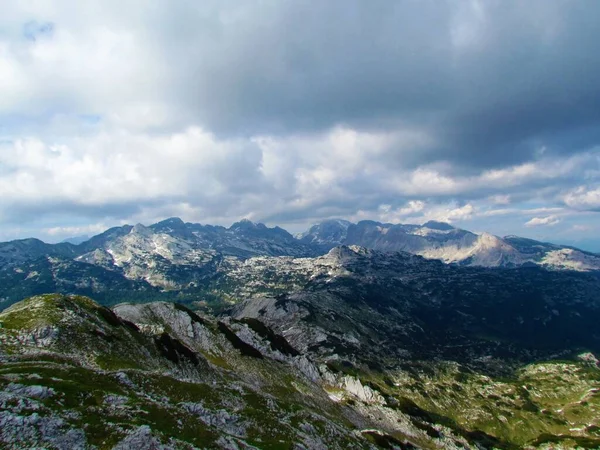 Slovenya Nın Gorenjska Kentindeki Julian Alplerindeki Dağların Panoramik Manzarası Triglav — Stok fotoğraf