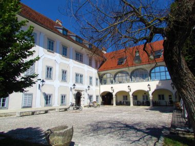 Slovenya 'nın Kranj kentindeki Khislstein şatosu emeklisi