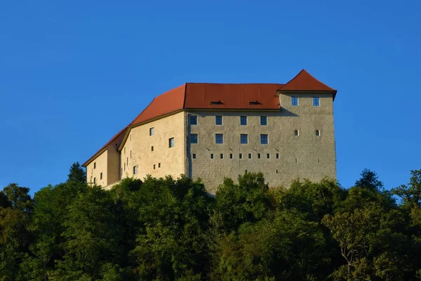 View Rajhenburg Castle Hill Sava River Krsko Dolenjska Slovenia — Stock Photo, Image