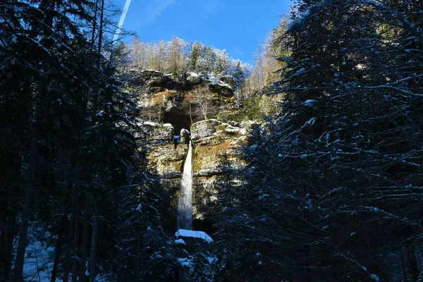 Scénický Pohled Vodopád Pericnik Vratě Juliánské Alpy Slovinsko — Stock fotografie