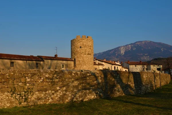Ruinas Castra Fluvium Frigidum Última Fortaleza Romana Ajdovscina Primorska Eslovenia — Foto de Stock