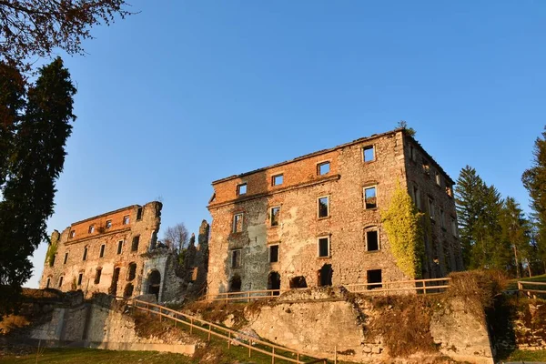 View Ruins Haasberg Castle Planina Notranjska Slovenia — Stock Photo, Image