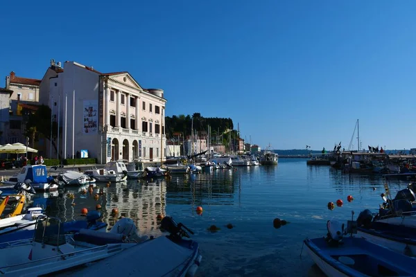 Piran Szlovénia 2022 Május Bay Piran Városában Adriai Tenger Partján — Stock Fotó