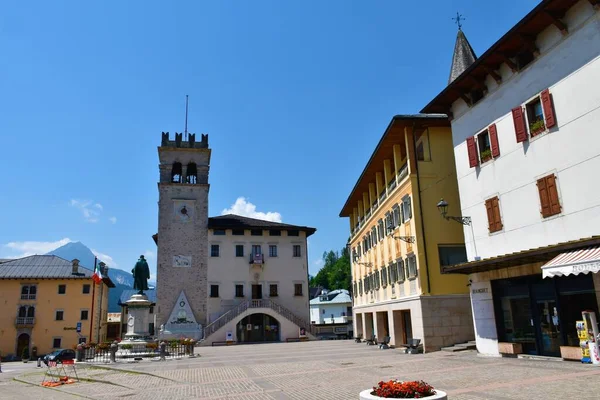 Pieve Cadore Italy June 2022 View Central Square Town Pieve — Stock Photo, Image