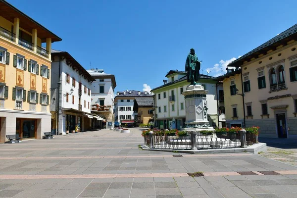 Pieve Cadore Italy June 2022 Central Tiziano Square Town Pieve — Stock Photo, Image