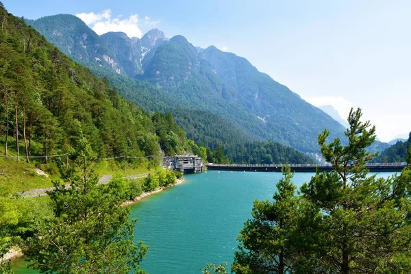 View Lago Cadore Lake Veneto Region Belluno Province Italy Hydroelectric — Stock Photo, Image