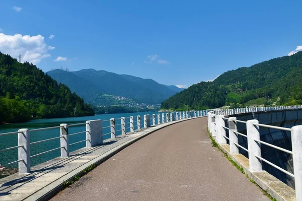 Road Leading Pieve Cadore Dam Lago Cadore Veneto Region Belluno — Stock Photo, Image