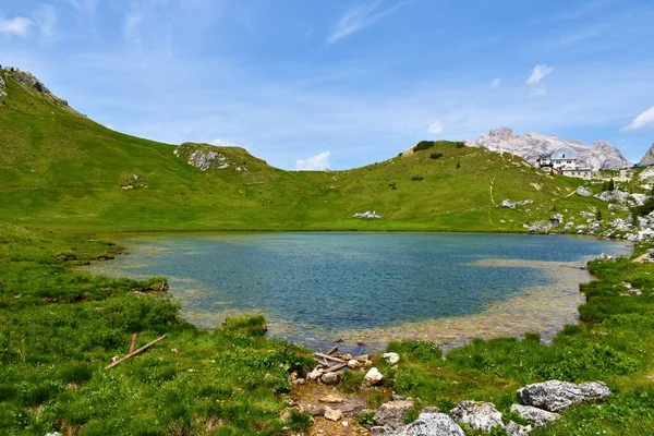 Danau Valparola Pegunungan Dolomite Veneto Wilayah Italia — Stok Foto