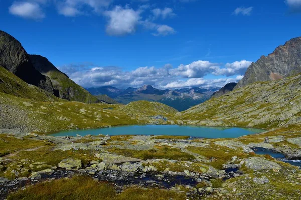 Scenic View Mittersee Alpine Lake Gradentall Valley Schober Group Sub — Stok fotoğraf