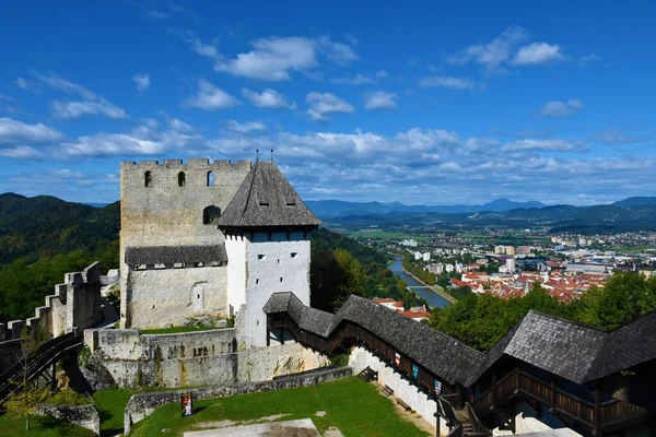 Vue Château Celje Vieille Ville Celje Arrière Plan Stajerska Slovénie — Photo