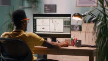Siyah 3D tasarımcı insan modeli yaratıyor