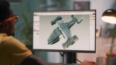 3D tasarımcı video oyunu için uçak modeli oluşturuyor