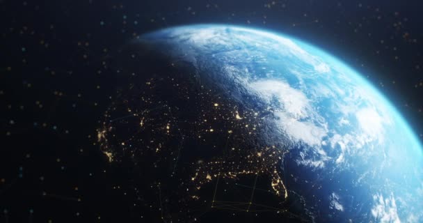 Red de satélites sobre el planeta Tierra — Vídeos de Stock
