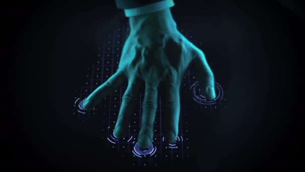 Crop man toccare pannello biometrico — Video Stock