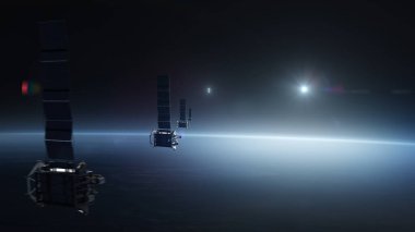 Uzayda uçan uyduların 3B görüntüsü