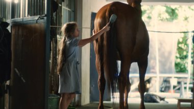 At kuyruğu tarayan kız