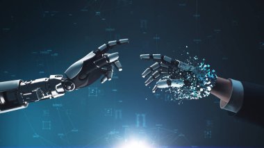 Robotun insanı sayborga çevirmesinin 3 boyutlu görüntüsü