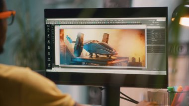 Video oyunu için 3B model oluşturan adam