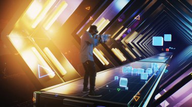 Sanal gerçeklikte oynayan adam