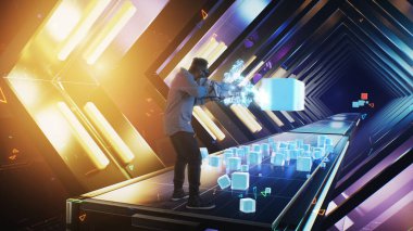 Sanal gerçeklikte oynayan adam