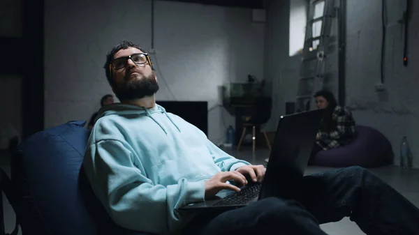 Programmers hearing an explosion during war — Stok fotoğraf