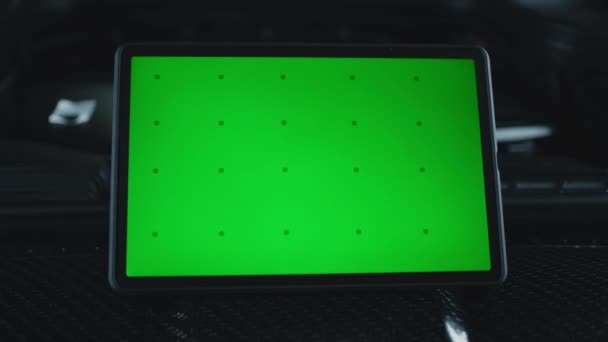 Modern Gadget Digital Tablet Computer Green Screen Chromakey Hood Black — Video