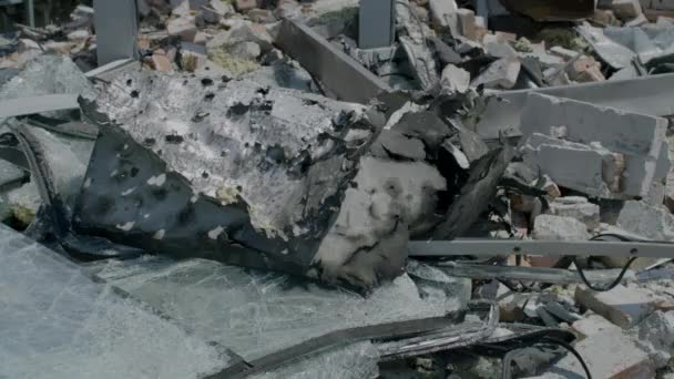 Zaporizhia Ukraine July 2022 Damaged Roof Rocket Attack Russian Soldiers — Vídeo de stock