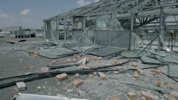 Zaporizhia Ukraine July 2022 Destruction Result Blast Wave Glass Dome — Video