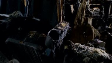 ZAPORIZHIA, UKRAINE - JULY 19, 2022: burned-out Multiplex cinema inside a shopping center during the war and Russian aggression in Ukraine