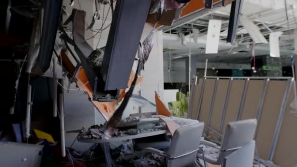 Zaporizhia Ukraine July 2022 Cafe Destroyed Explosion Russian Rocket Hit — Stockvideo
