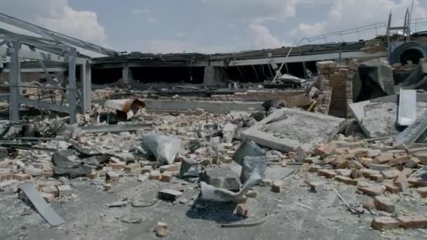 Zaporizhia Ukraine July 2022 Consequences Terrorist Attack Russian Army Building — Video Stock