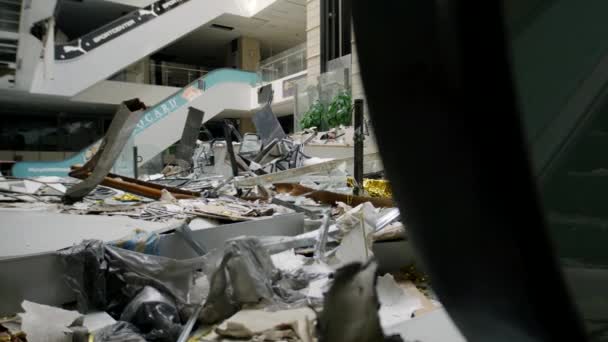 Zaporizhya Ukraine July 2022 Shopping Center Blown Rocket War Russian — Stock Video