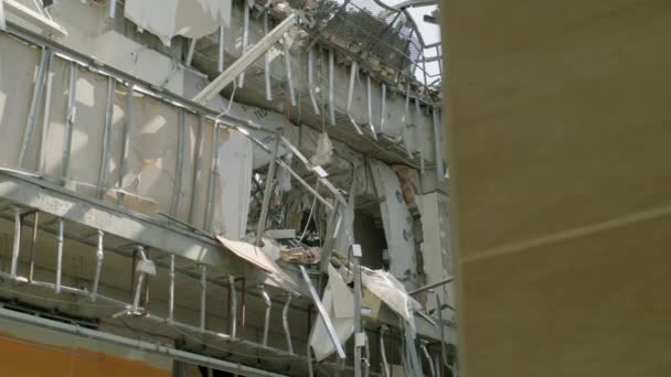 Zaporizhya Ukraine July 2022 Collapsed Facade Building War Russian Aggression — 图库视频影像