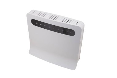 Kablosuz Wi-Fi yönlendirici beyaz arkaplanda izole edildi