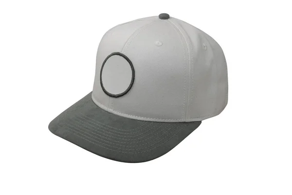 beyaz ve yeşil Snapback kapağı beyaz arkaplanda izole edildi