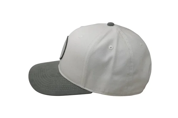 Branco Verde Snapback Cap Isolado Fundo Branco — Fotografia de Stock