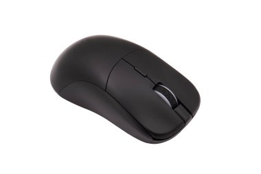 Siyah oyun kablosuz lazer bilgisayar faresi beyaz arkaplanda izole edildi