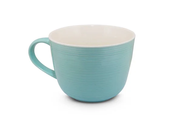 Blue Ceramic Mug Isolated White Background — Stock Photo, Image