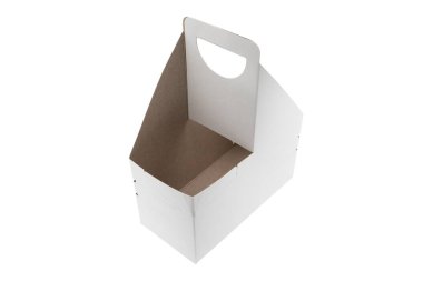 Tek kullanımlık içecek tutacağı beyaz arkaplanda izole edildi 