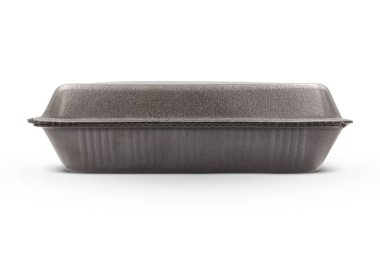 Gray Styrofoam box isolated on white background